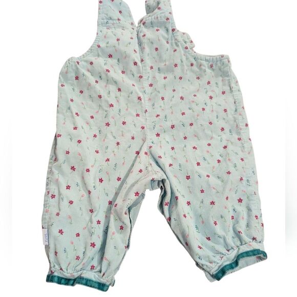 Y2K Vintage Infant Girls Blue Floral Print Corduroy Romper 3/6 Months - Picture 3 of 5